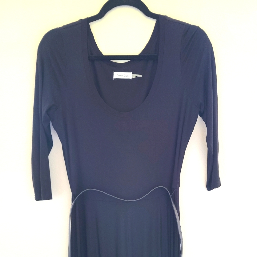 Long black dress,  Calvin Klein